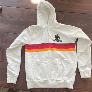 AS Roma White Hoodie with Red and Yellow Stripes